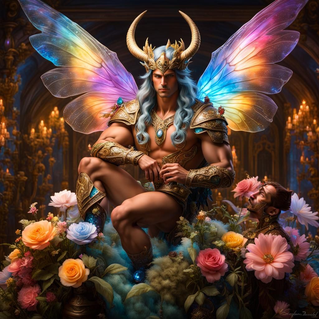 Bioluminescent Fairy Chess Match in Hyperreal Style