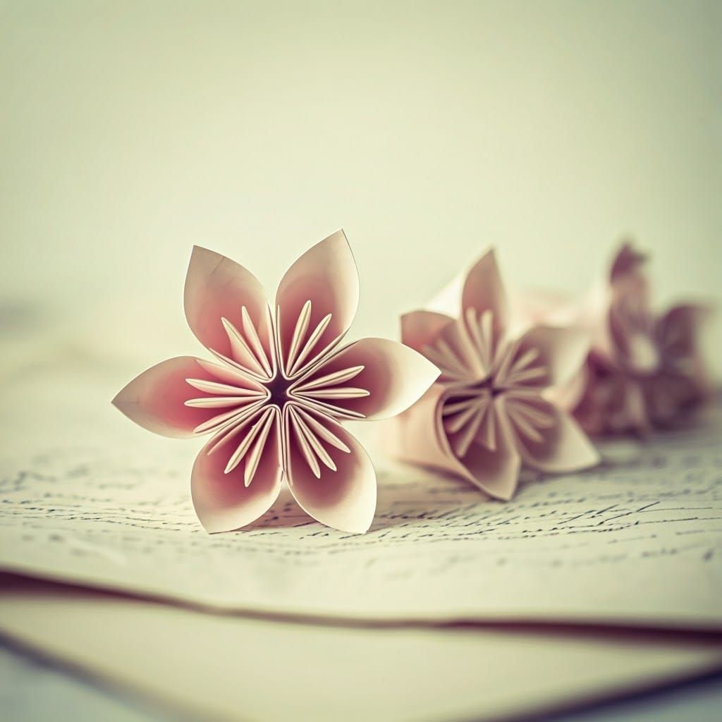 Origami Paper Flowers in Pastel Hues
