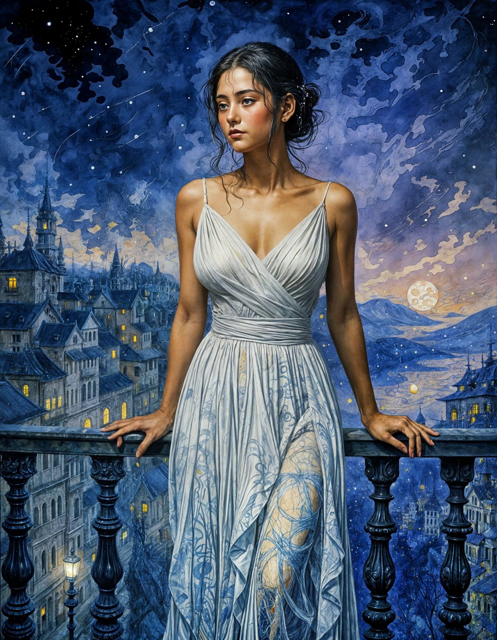 On the balcony