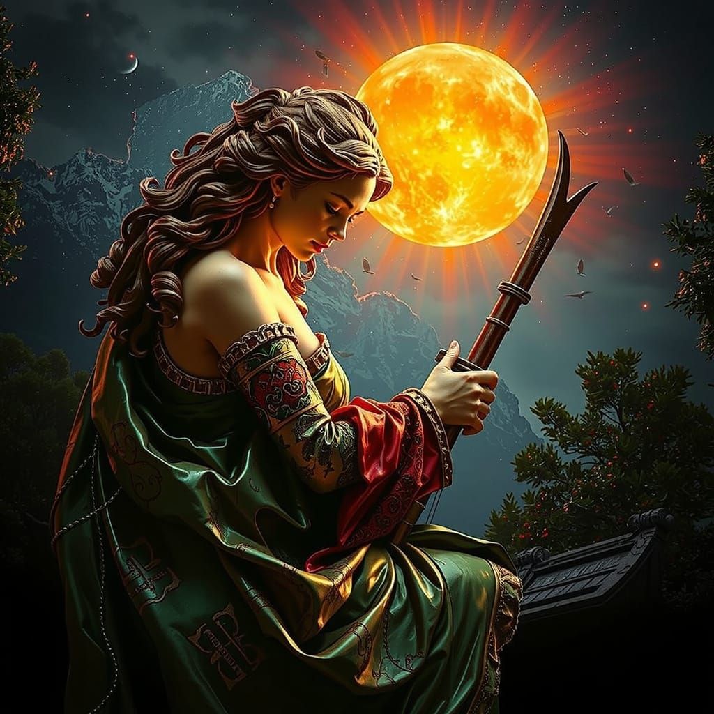 Hyperrealistic Sculpture with Vivid, Dynamic Lighting