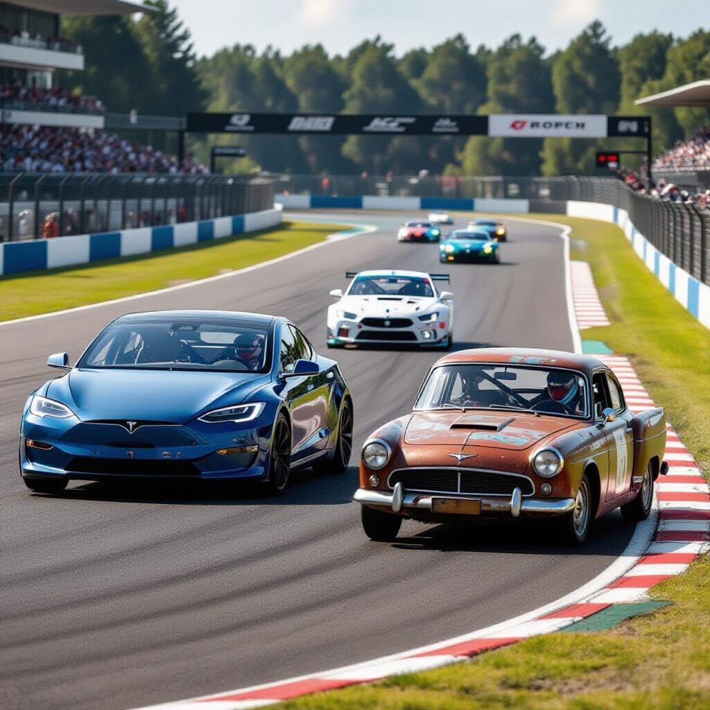 Subaru Overtakes Tesla on Racetrack