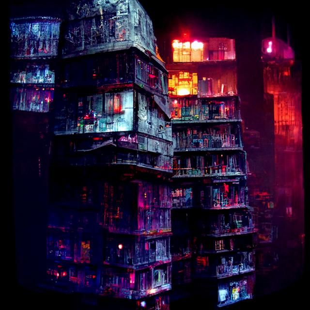 Neon Cyberpunk Cityscape at Night