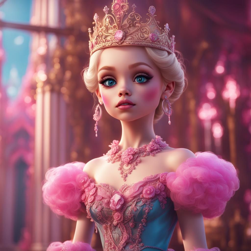Girly Boy as Barbie: Detailed Matte Painting