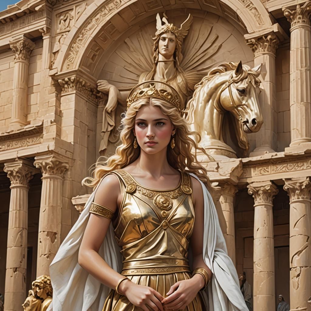 Helen of Troy in Opulent Spartan Architecture