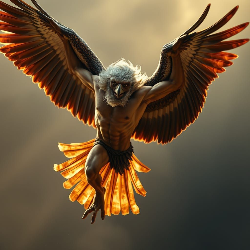 Zeus Transforms into a Majestic Eagle in Flight