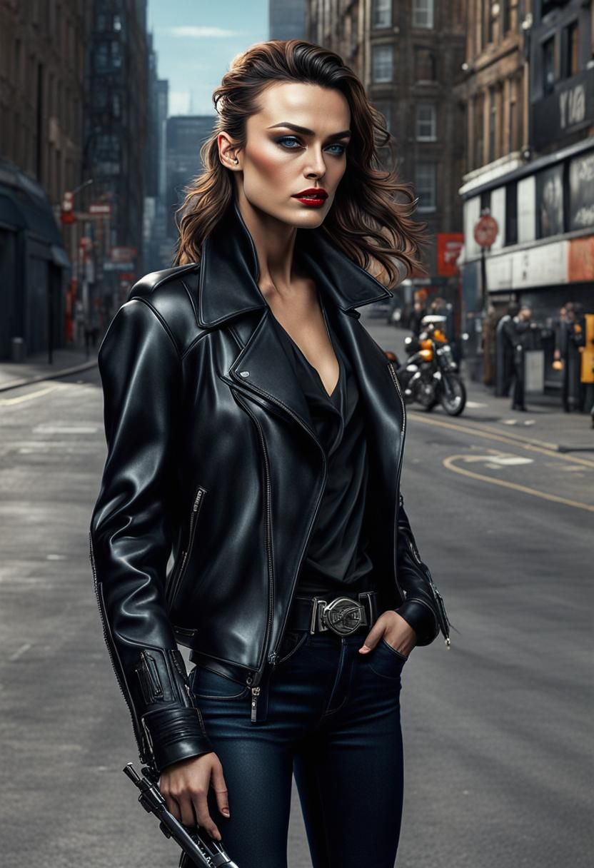 Cyberpunk Rockstar Model Posing in London