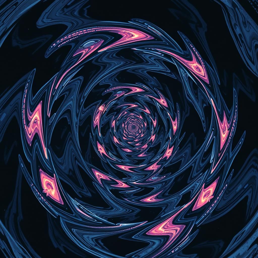 Cosmic Horror Vortex in Op Art Style