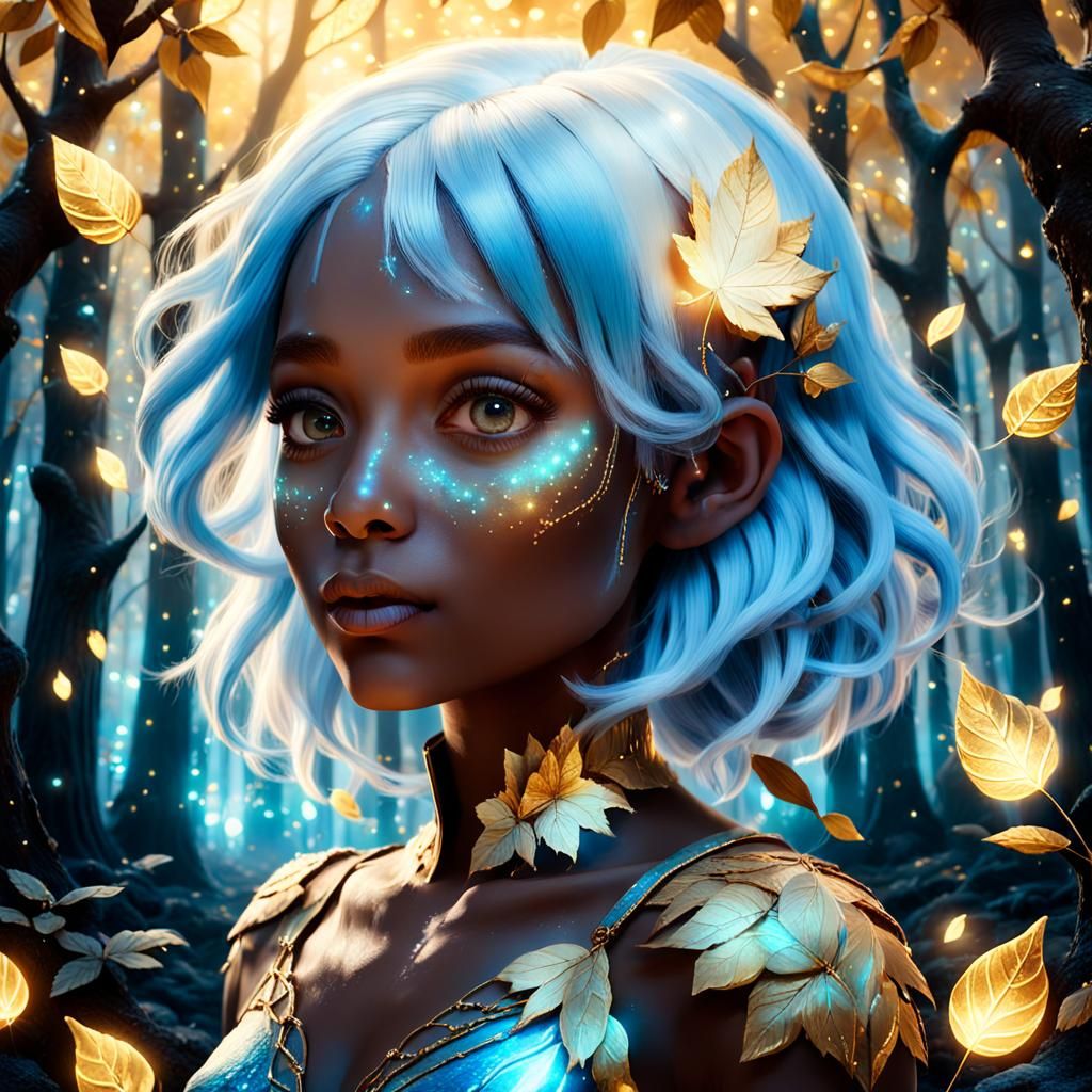 Chocolate Woman in Enchanted Forest: Digital Matte Painting