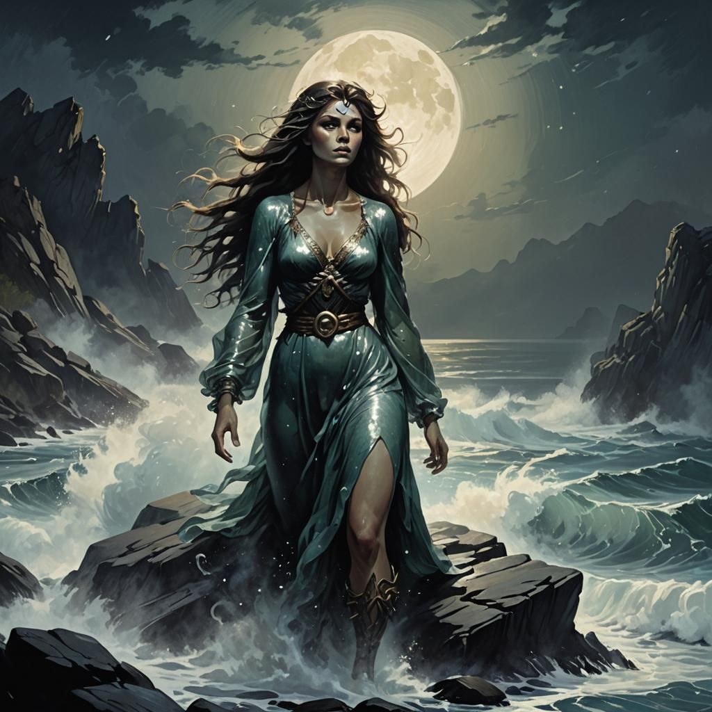 Selkie Transformation on a Moonlit Shore