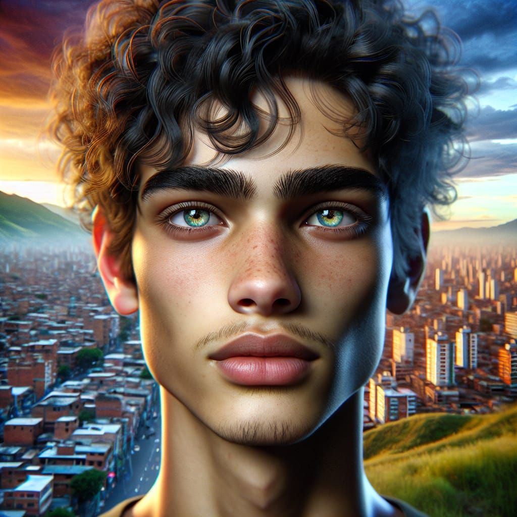Bogotá Youth: Hyperrealistic Portrait in Concept Art Style