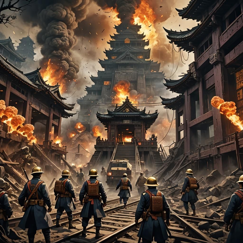 Mukden Incident Concept Art in Grim Fantasy Style