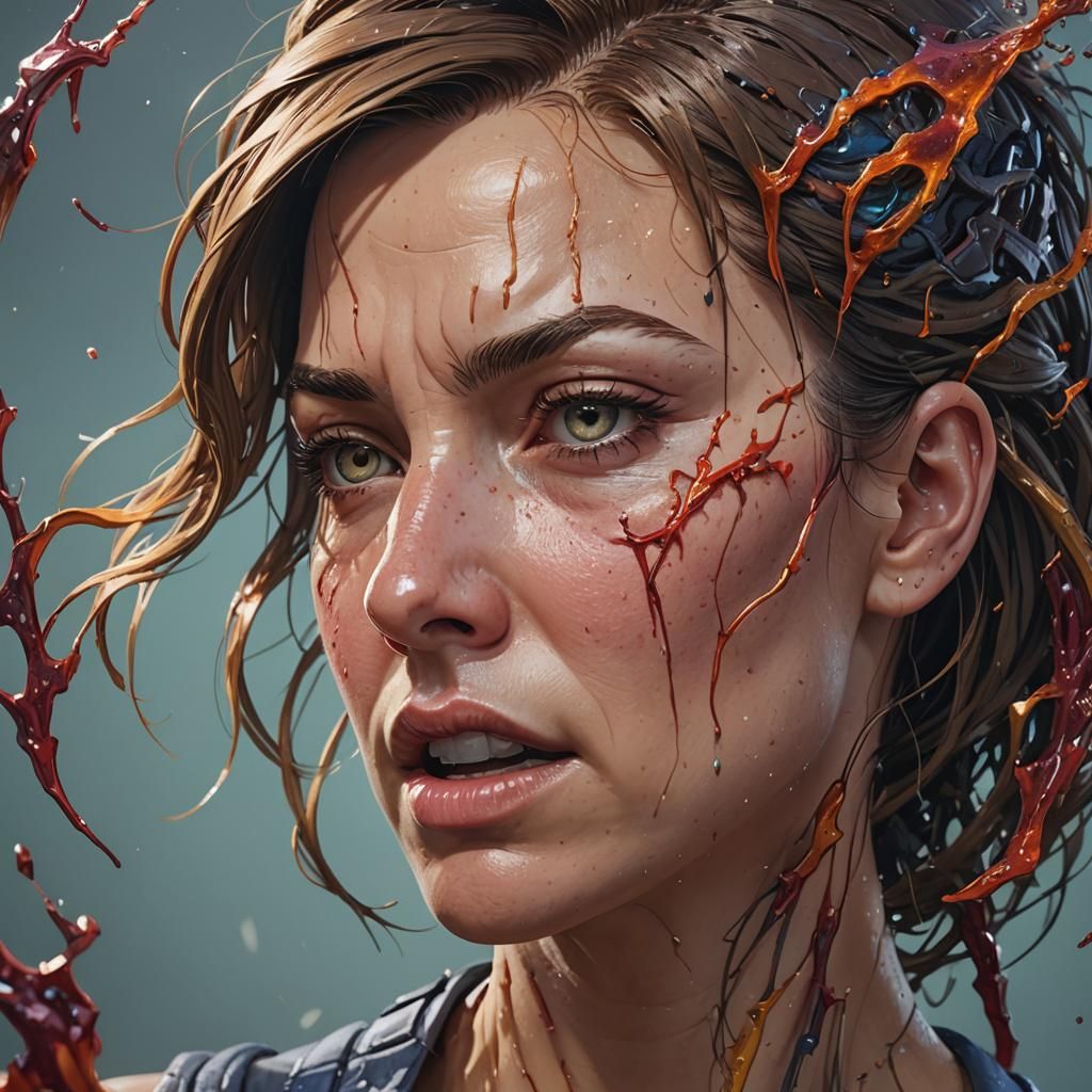 Hyperrealistic Migraine Pain with Dramatic Lighting