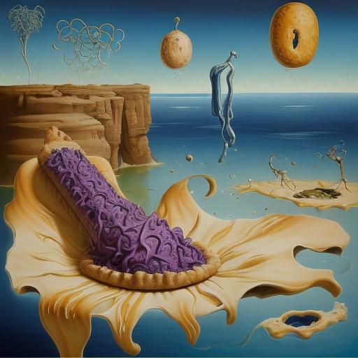 Surreal Microscopic Pie of Colorful Virus Cells