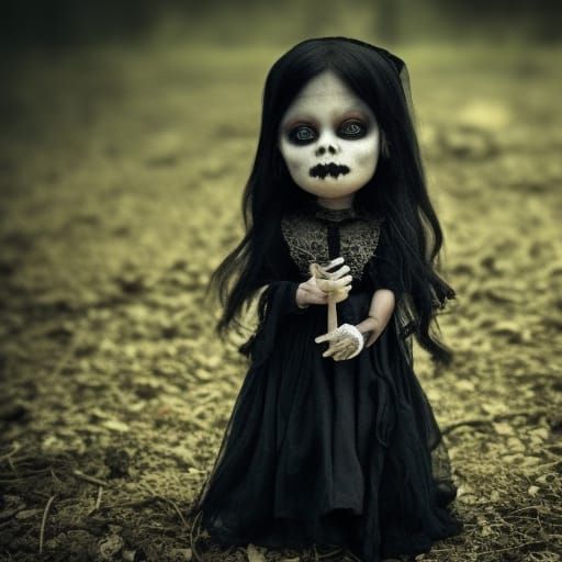Gothic Queen Toddler with Voodoo Doll