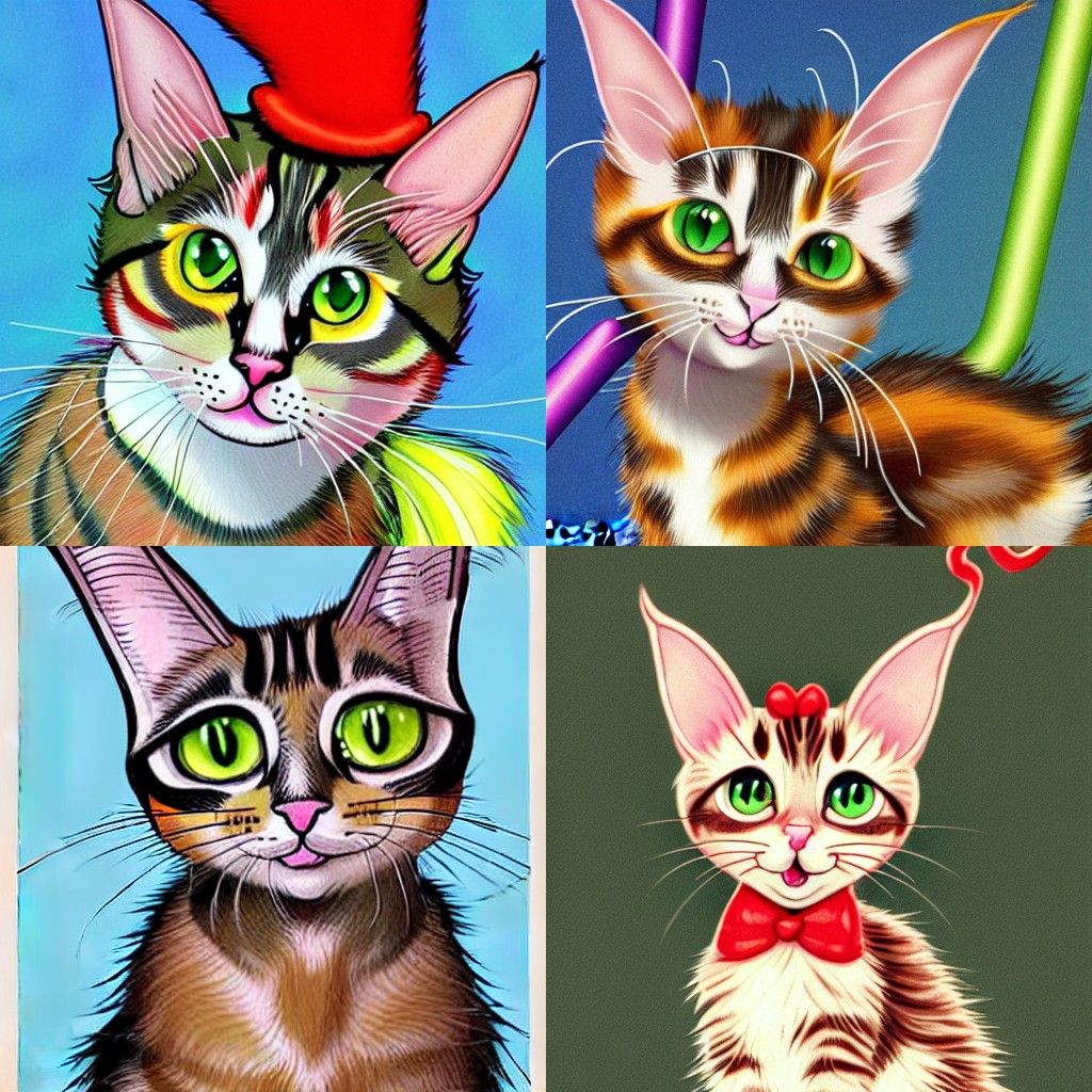 Torbie Cat in Dr. Seuss Style