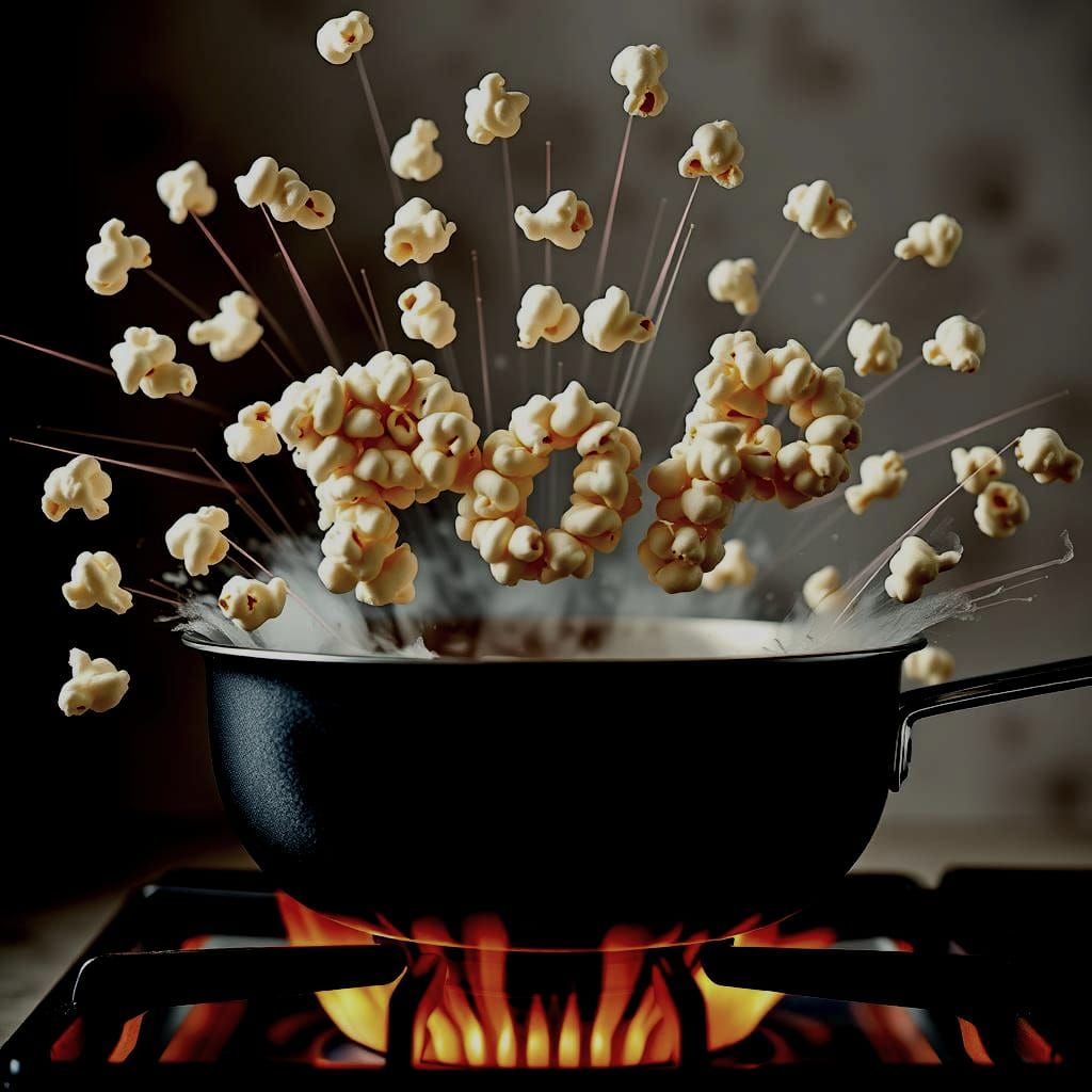 Exploding Popcorn Kernels Form the Word POP