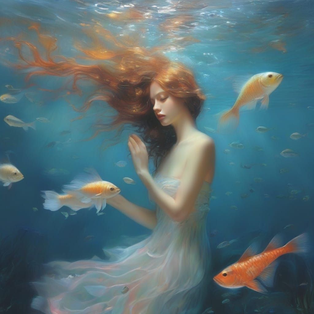 Surreal Fantasy of a Dreamy Mermaid