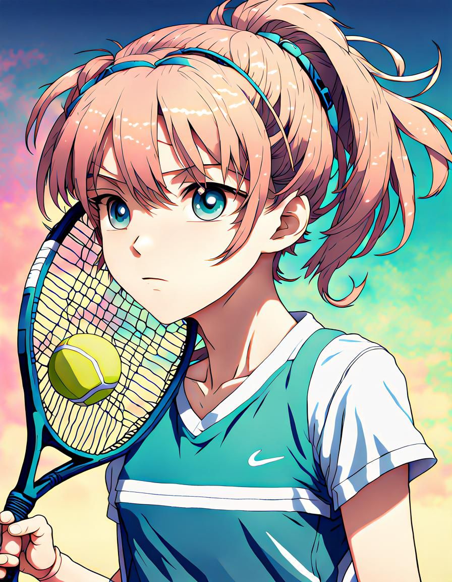 Anime Tennis Match in 4K with Color Shading