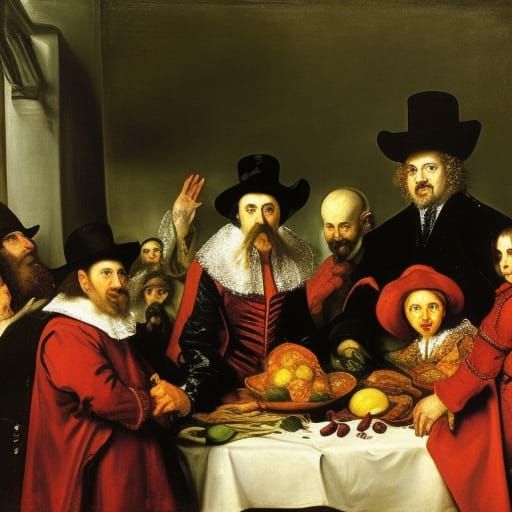 Vampire Grocery Store in Baroque Oil Painting Style