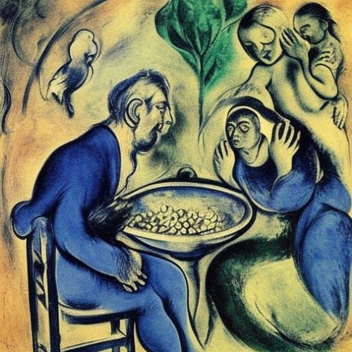 Ascension to Eden in Cubist Surrealist Style