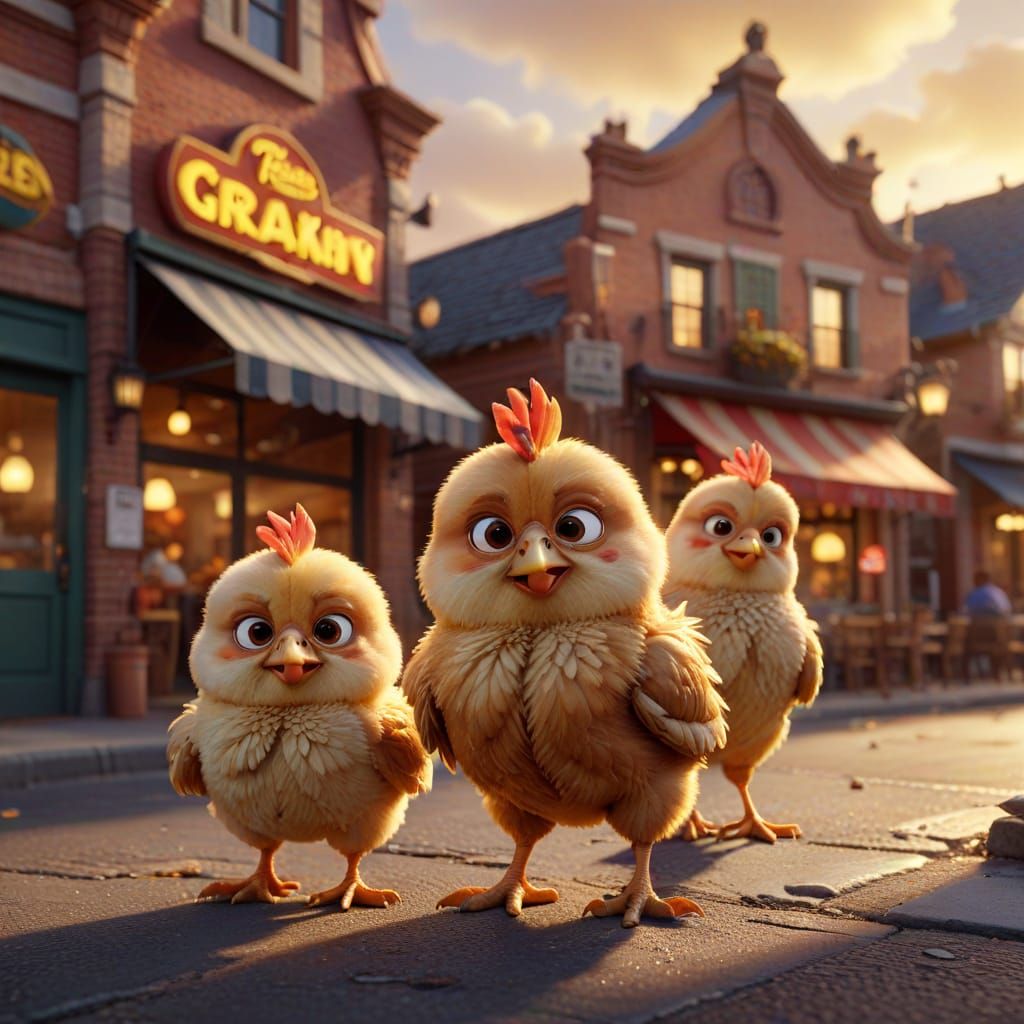 Grumpy Baby Chicken and Fried Chicken Restaurant in Pixar St...