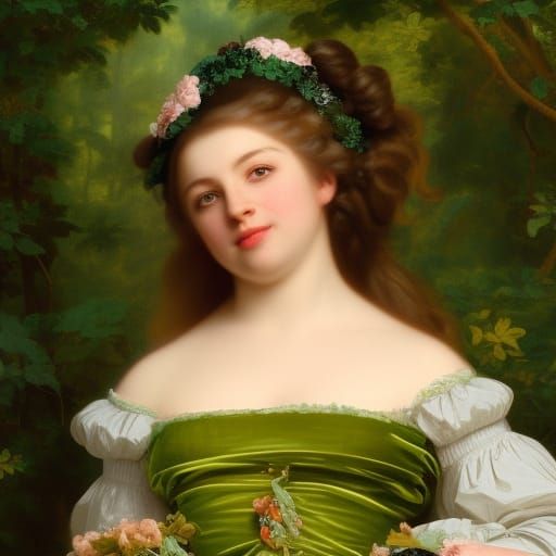 Creature in Rococo Style Glade, Fine Art