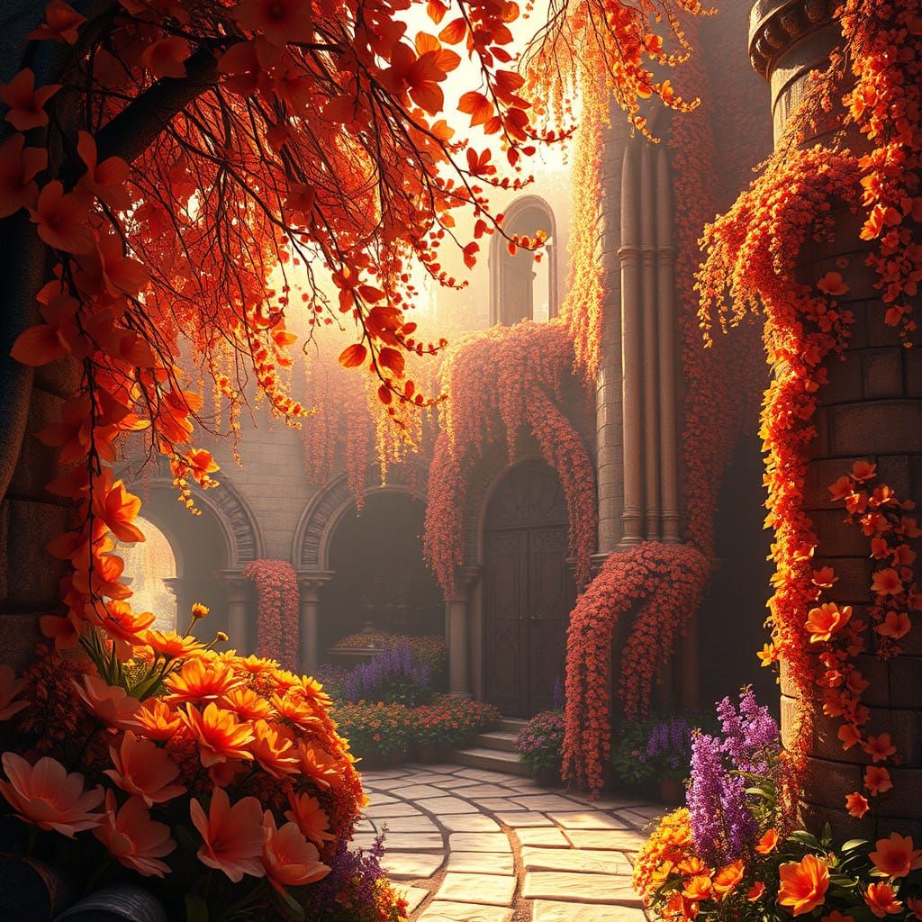 Blossoming Summer Garden with Vibrant Hues