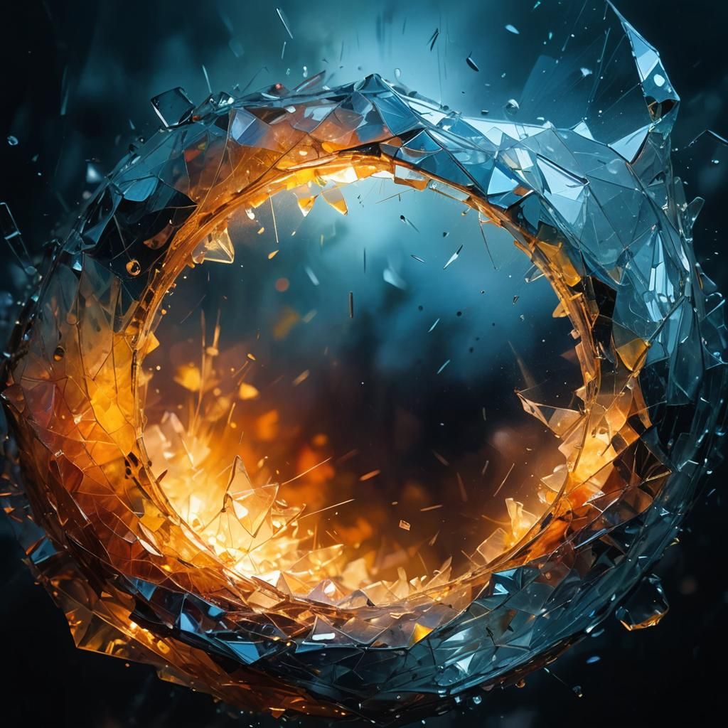 Impressionist Shattered Glass in Misty Light