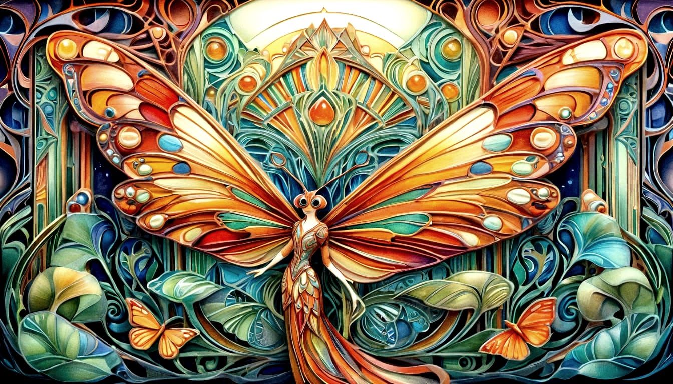 Mansion Made of Colored Pencils in Art Nouveau Style