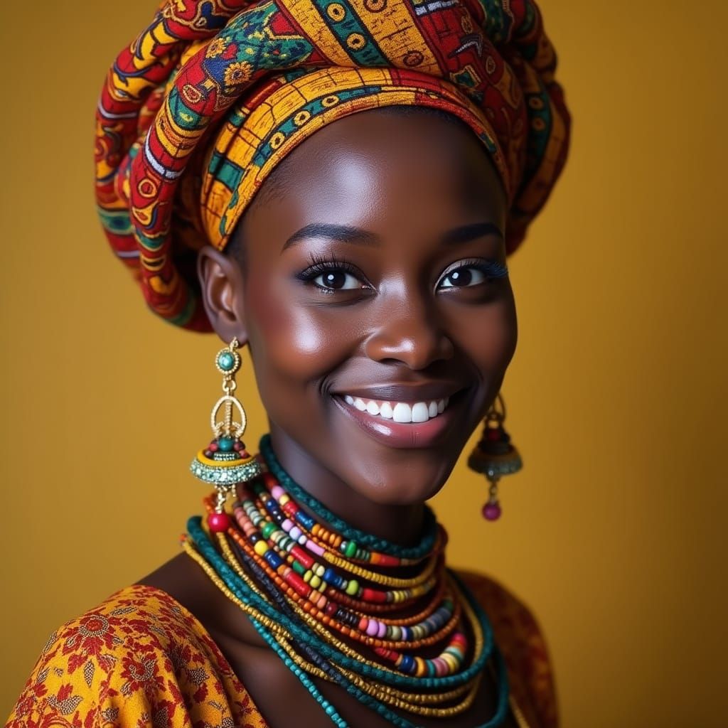 Dark Beauty Shines in Vibrant Nigerian Attire