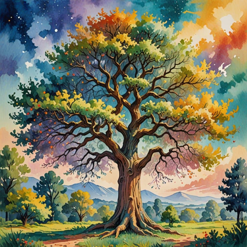 Ethereal Gouache Epic: A Masterpiece of Impressionist Splend...