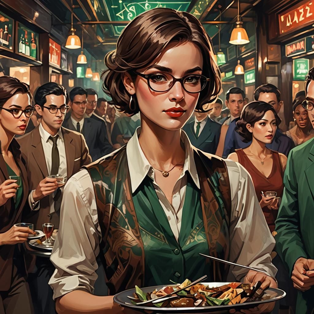 Jazz Club Waitress: Fantasy Concept Art