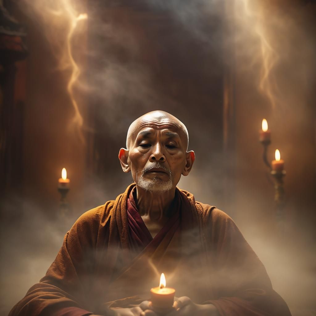 A wise old monk deep in meditation🙏✨