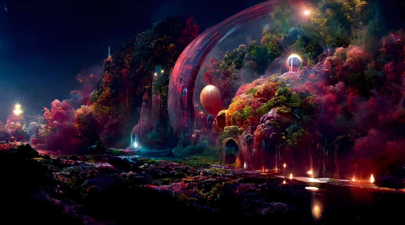 Magical Fantasy Landscape in Expressionist Style