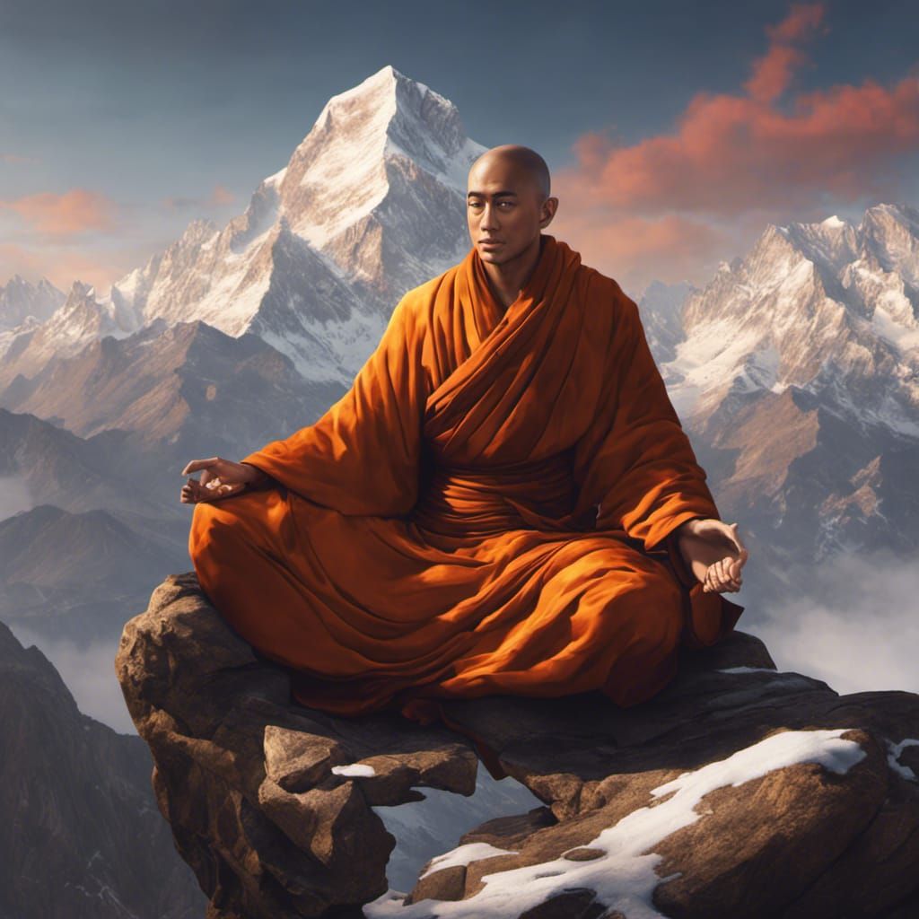 Levitating Buddhist Monk in the Himalayas