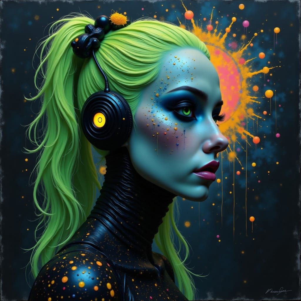 Glowing Neon Cyberpunk Cityscape