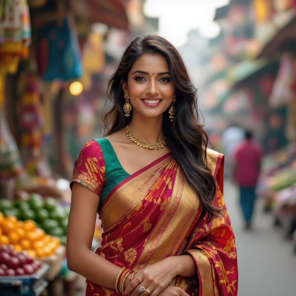 Curvy Indian Woman Portrait