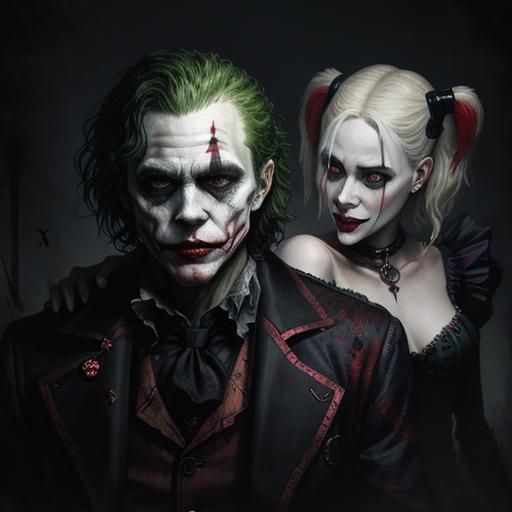 Horror Rendition of The Joker and Harley Quinn