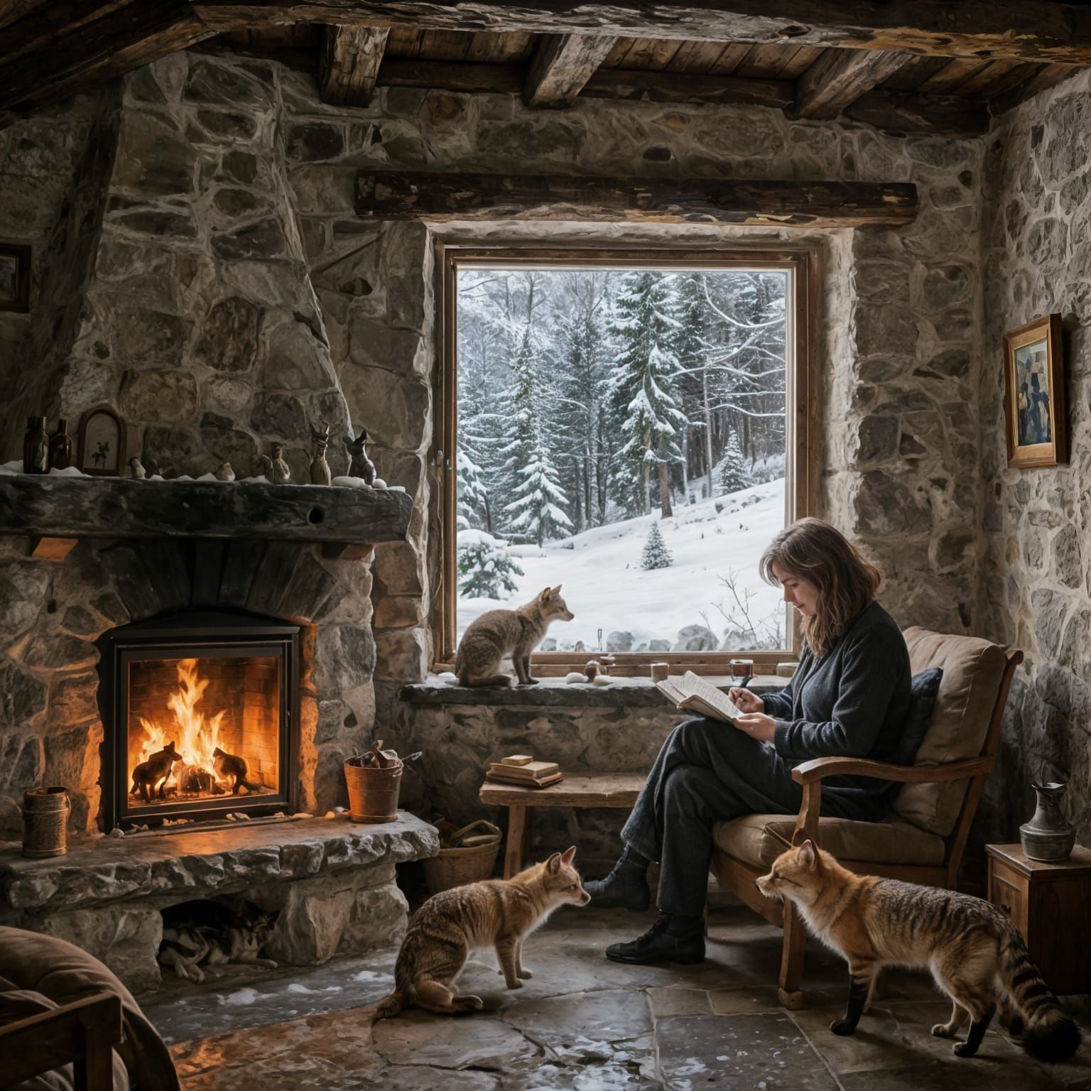 She lives in the Italian mountains