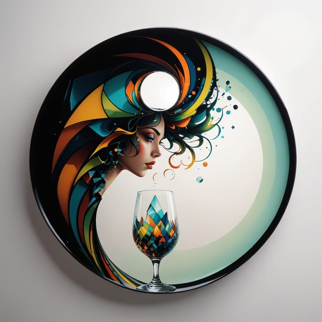 Vibrant Surrealist Cityscape in Art Deco Style