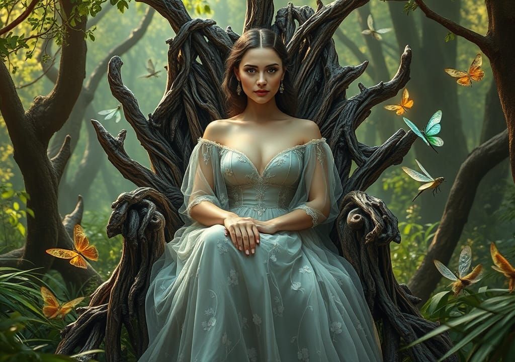 Enchanted Forest Queen on Organic Throne