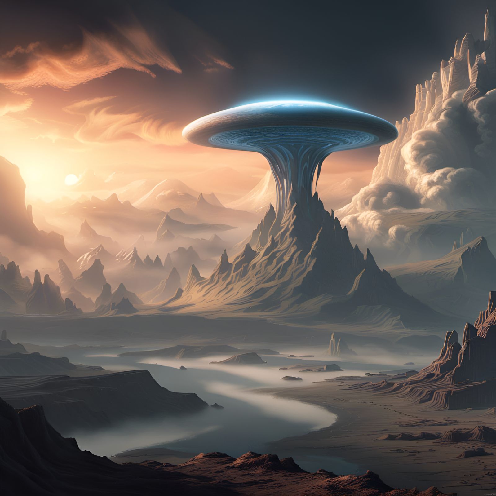 Alien Landscape with Dramatic Clouds in 8K