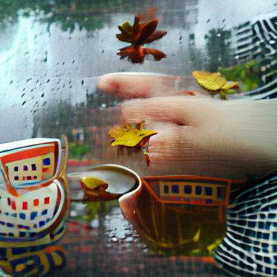 Cozy Rainy Autumn Day with Tea