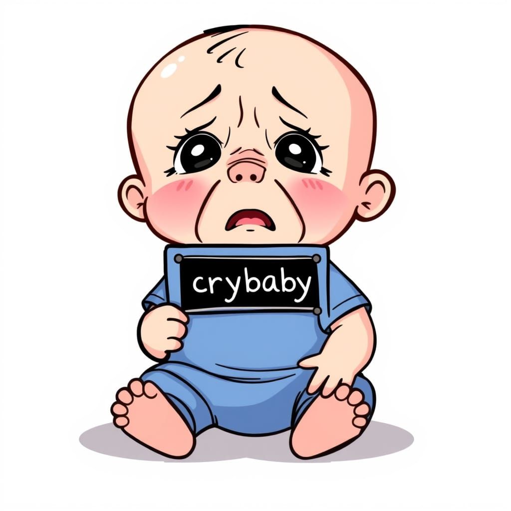 Whimsical Cartoon Baby with Blackboard