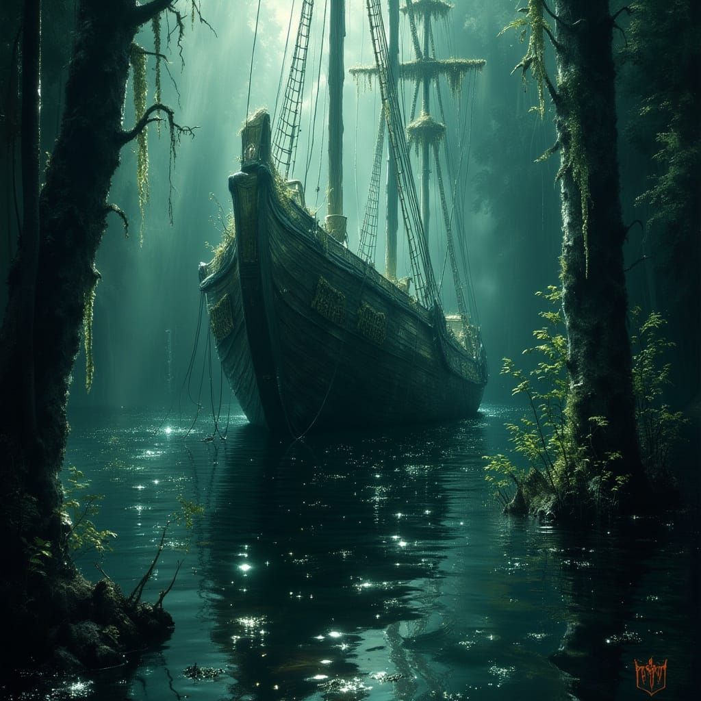 Sunken Galleon in Abyssal Void: Gothic Nightmare