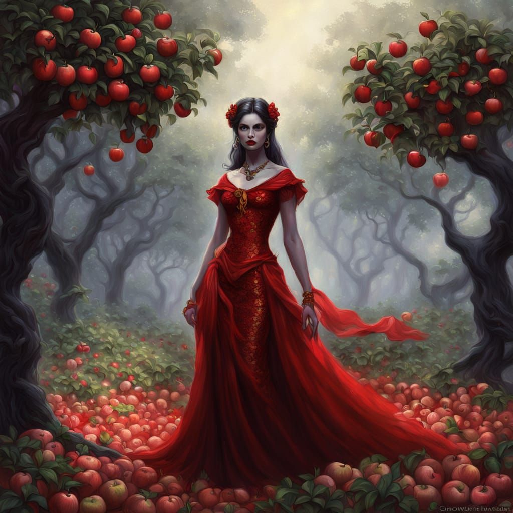 Lilith in the Haunted Apple Orchard: Ethereal Fantasy