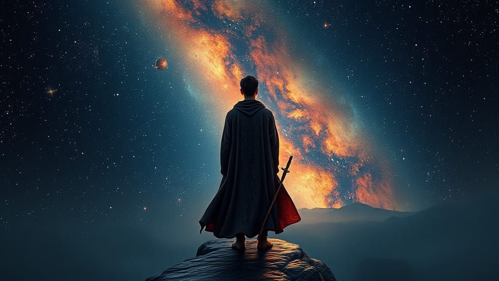 Man in Billowy Cloak Searches for Elusive Twinsoul Across Co...