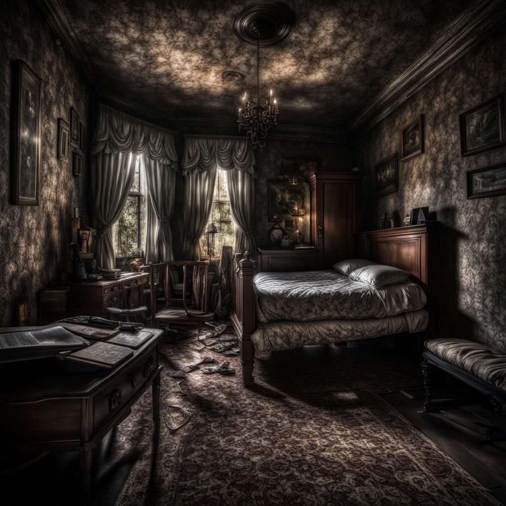 Hyperrealistic Nightmare Rooms with Intricate Details