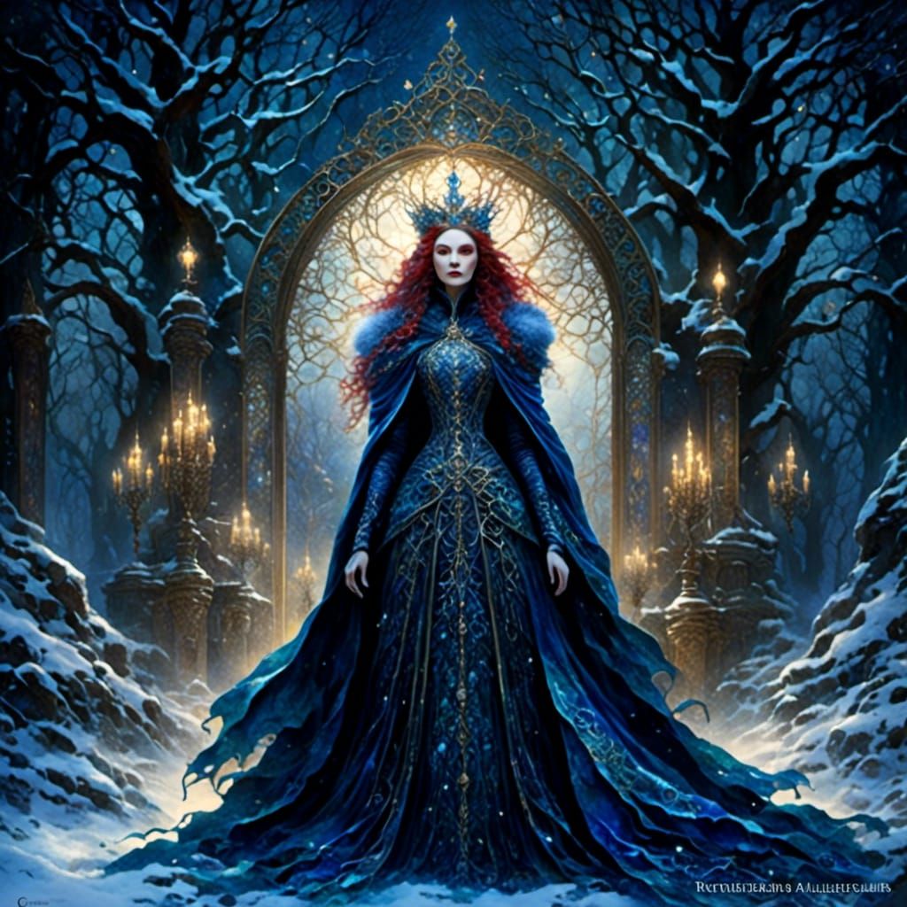 Queen of Winter: Epic Dark Fantasy Digital Painting
