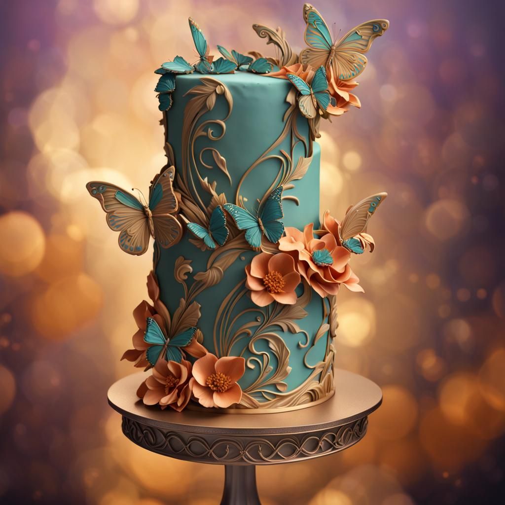 Art Nouveau Wedding Cakes with Fairies, 8K